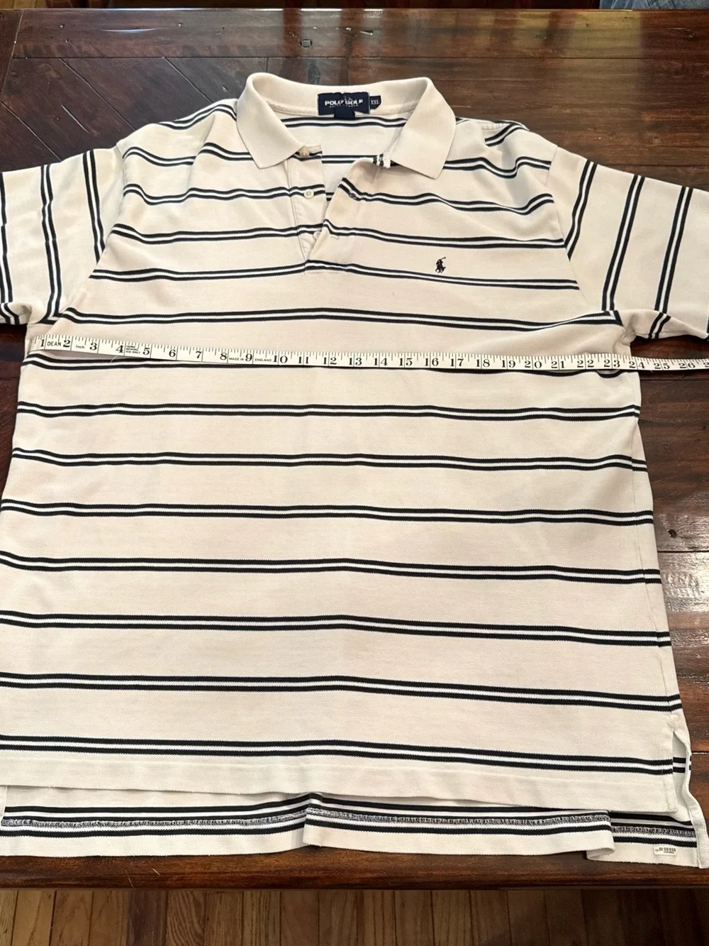 Ralph Lauren White Polo with Black Stripes